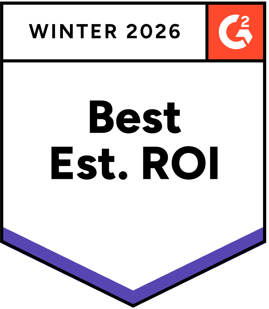 G2 Best Estimated ROI, Winter 2026